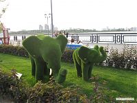 Современная живая скульптура на казанской набережной.